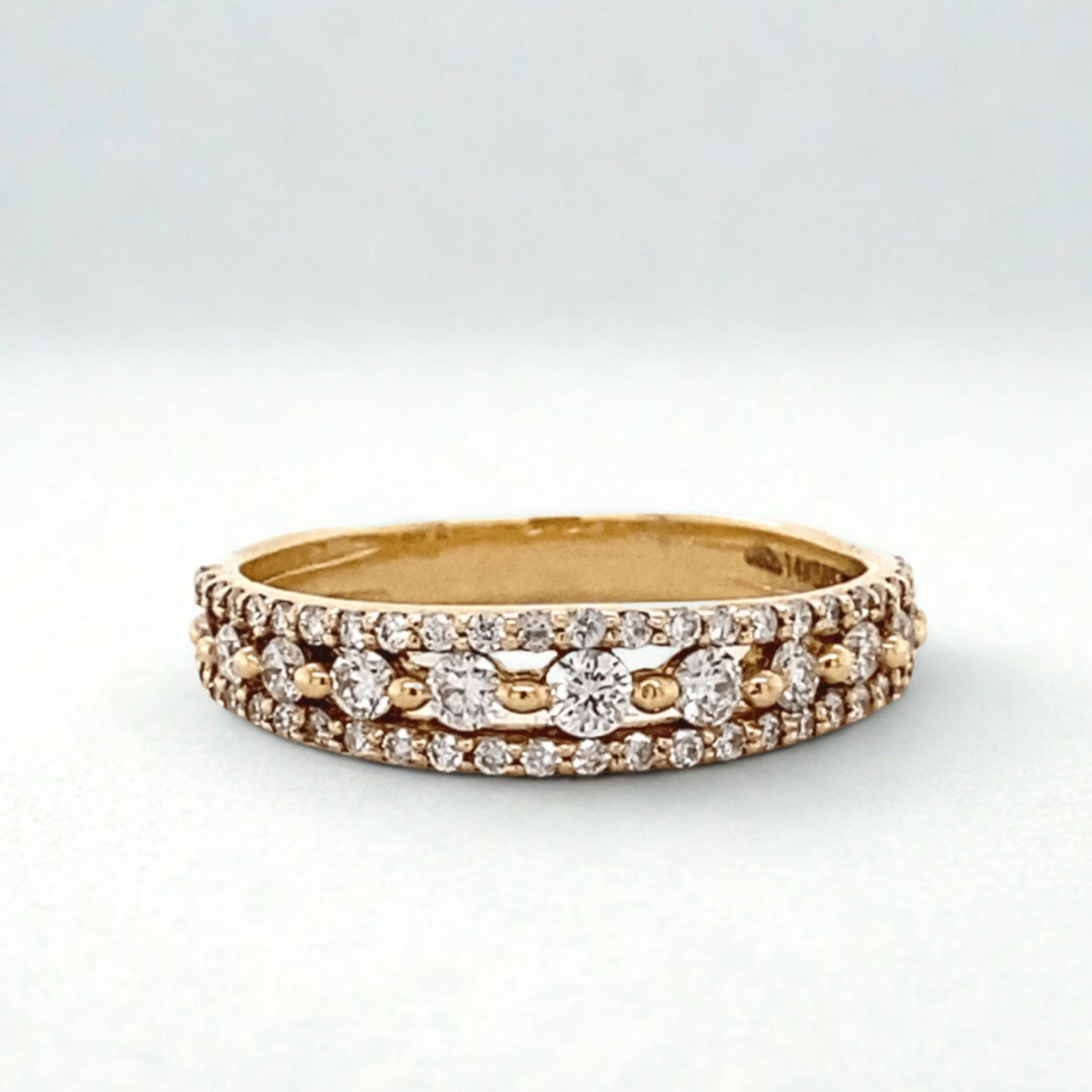 Solitaire Diamond Ring In 14k Solid Gold, Eternity Band With Natural Diamonds, Ready To Ship, Women&#39;s Day Gift
