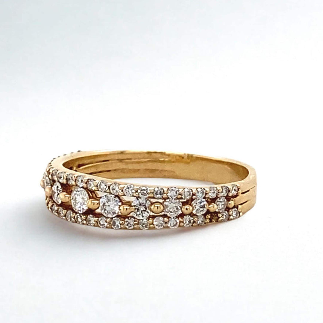 Solitaire Diamond Ring In 14k Solid Gold, Eternity Band With Natural Diamonds, Ready To Ship, Women&#39;s Day Gift
