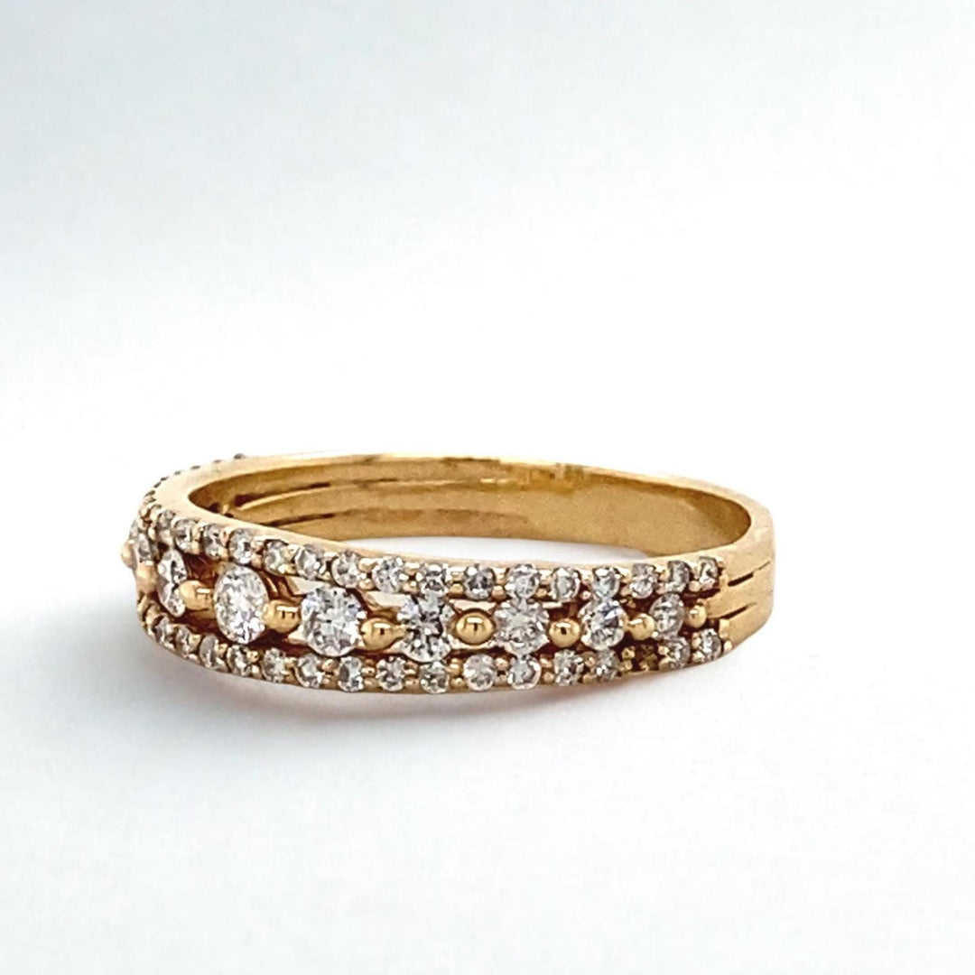 Solitaire Diamond Ring In 14k Solid Gold, Eternity Band With Natural Diamonds, Ready To Ship, Women&#39;s Day Gift