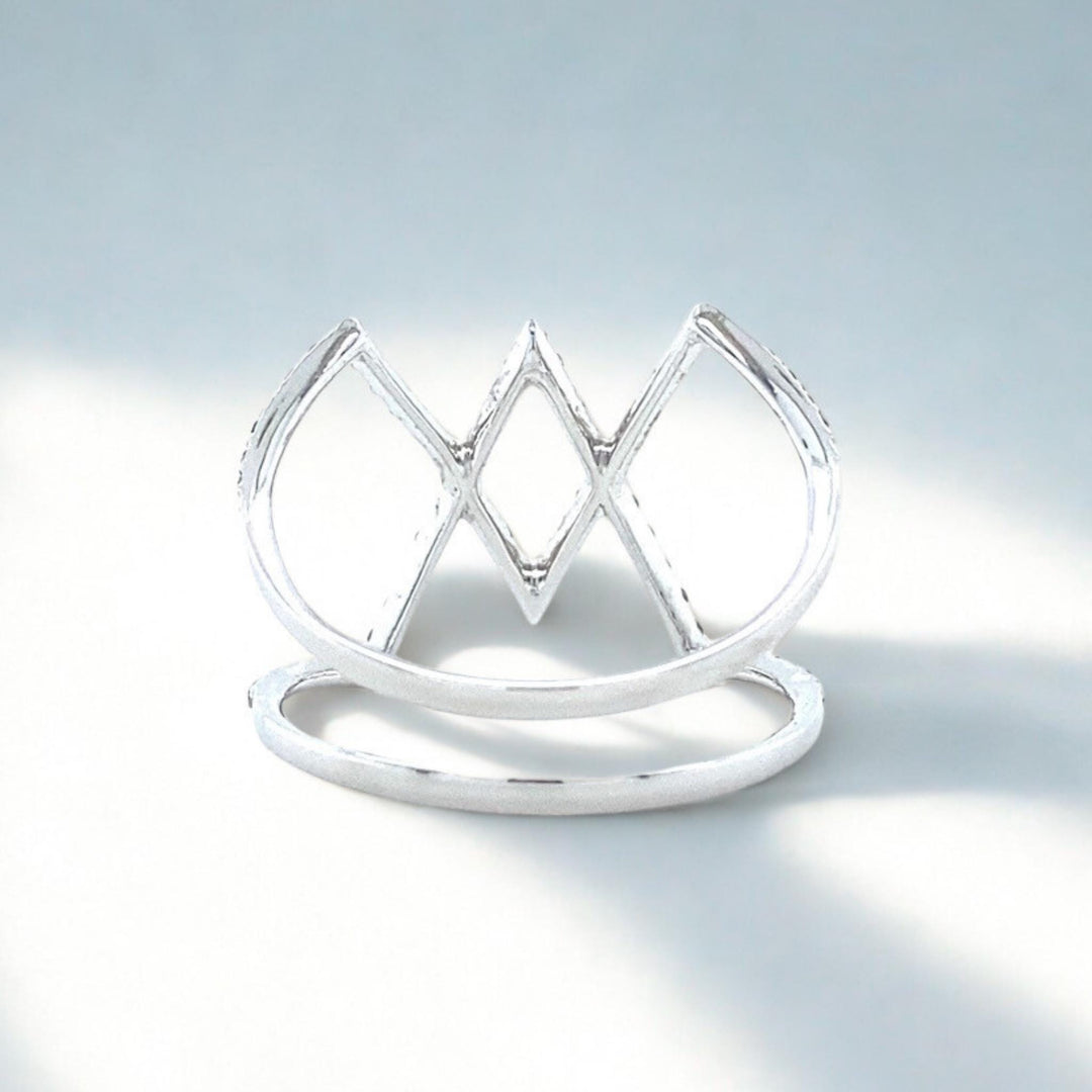 Criss Cross Diamond Ring, 14k Solid Gold, Natural Diamonds, Everyday Wear Jewelry, Ready To Ship, Women&#39;s Day Gift