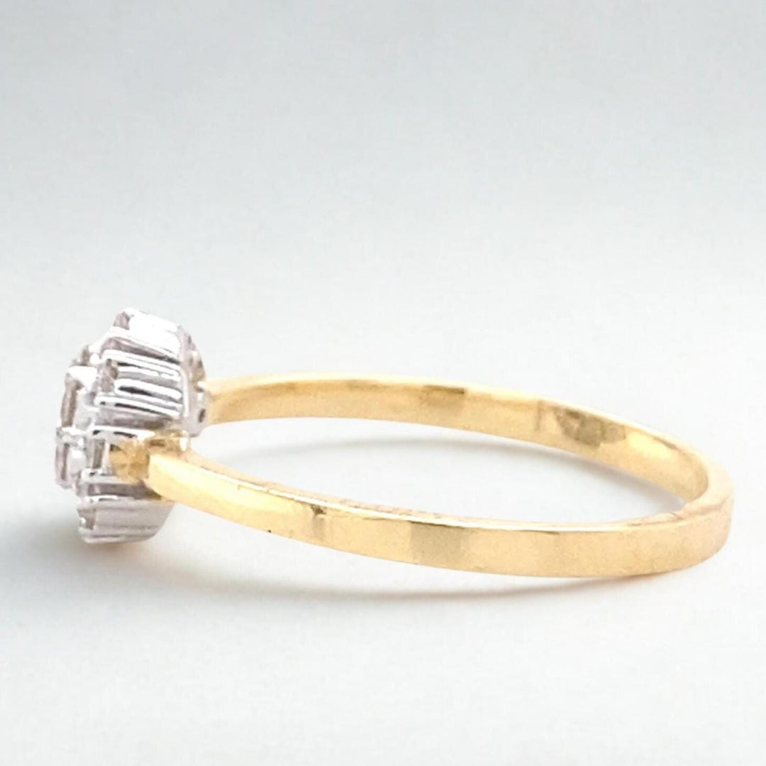 Flower Clustered Natural Diamond Ring: 14k Solid Gold Proposal Jewellery, Certified Jewelry, Ready To Ship,