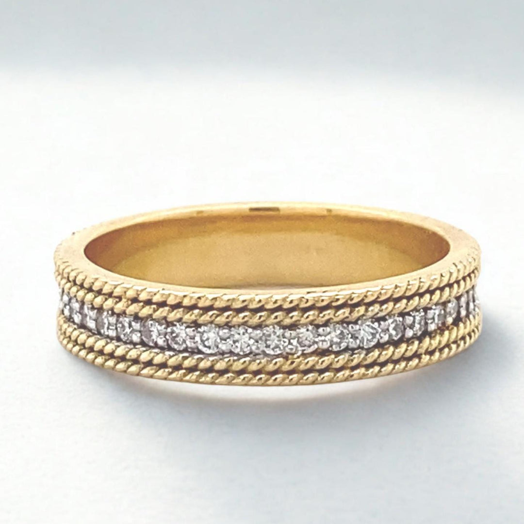 Round Diamond Band Ring in 14k Solid Gold, Supporting Diamond Band,  Natural Diamonds, Promise Ring, Ready To Ship, Women&#39;s Day Gift