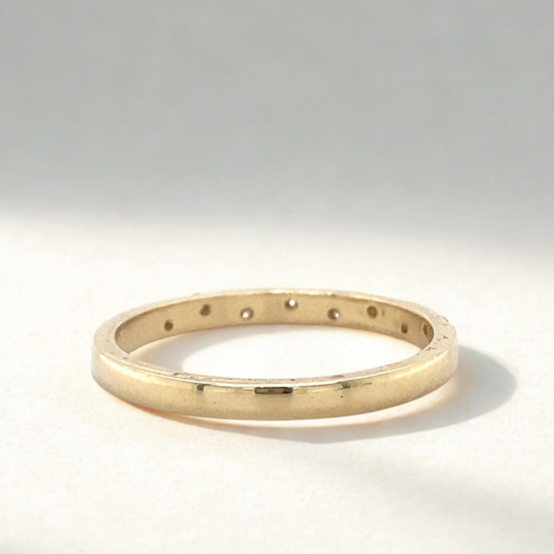 Crescent Diamond Band Ring, 14k Solid Gold, Supporting Band Ring, Natural Diamonds, Stackable Everyday Ring, Ready To Ship, Women&#39;s Day Gift
