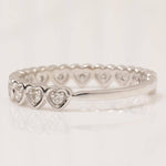 Load image into Gallery viewer, Heart Natural Diamond Eternity Ring: 14k Solid Gold Stackable Minimalistic Band, Certified Jewelry
