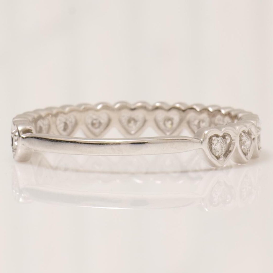 Heart Eternity Diamond Band Ring, 14k Solid Gold, Natural Diamonds, Everyday Jewelry, Stackable Minimalistic Ring, Ready To Ship