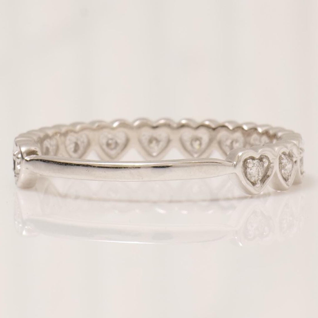 Heart Natural Diamond Eternity Ring: 14k Solid Gold Stackable Minimalistic Band, Certified Jewelry