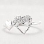 Load image into Gallery viewer, Diamond Heart Ring In 14K Solid Gold, Proposal Ring With Natural Diamonds, Ready To Ship, Women&#39;s Day Gift
