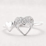 Load image into Gallery viewer, Diamond Heart Ring In 14K Solid Gold, Proposal Ring With Natural Diamonds, Ready To Ship, Women's Day Gift
