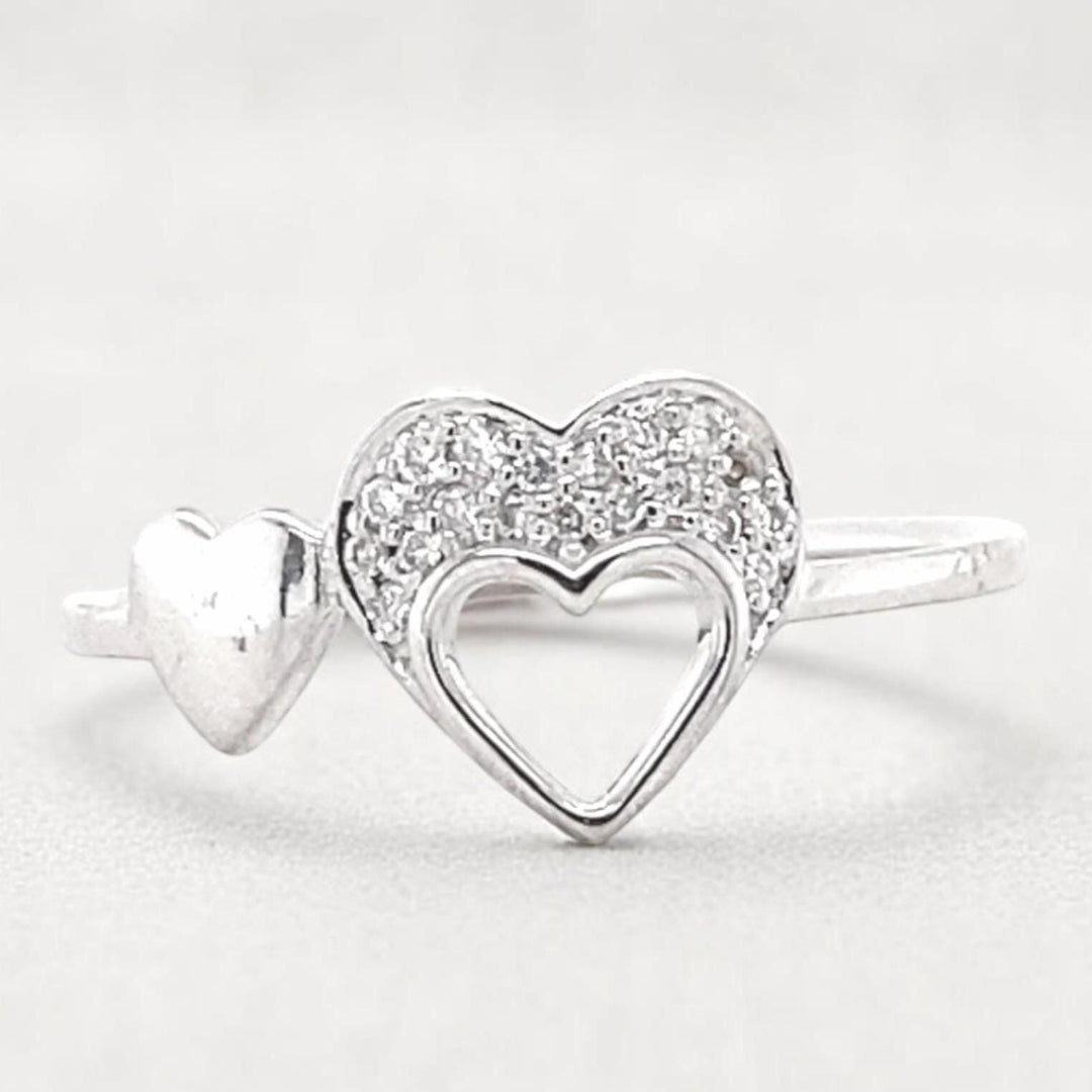 Diamond Heart Ring In 14K Solid Gold, Proposal Ring With Natural Diamonds, Ready To Ship, Women&#39;s Day Gift