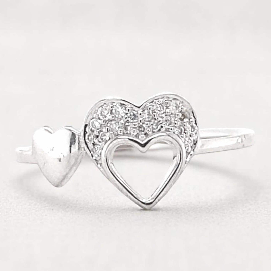 Diamond Heart Ring In 14K Solid Gold, Proposal Ring With Natural Diamonds, Ready To Ship, Women&#39;s Day Gift
