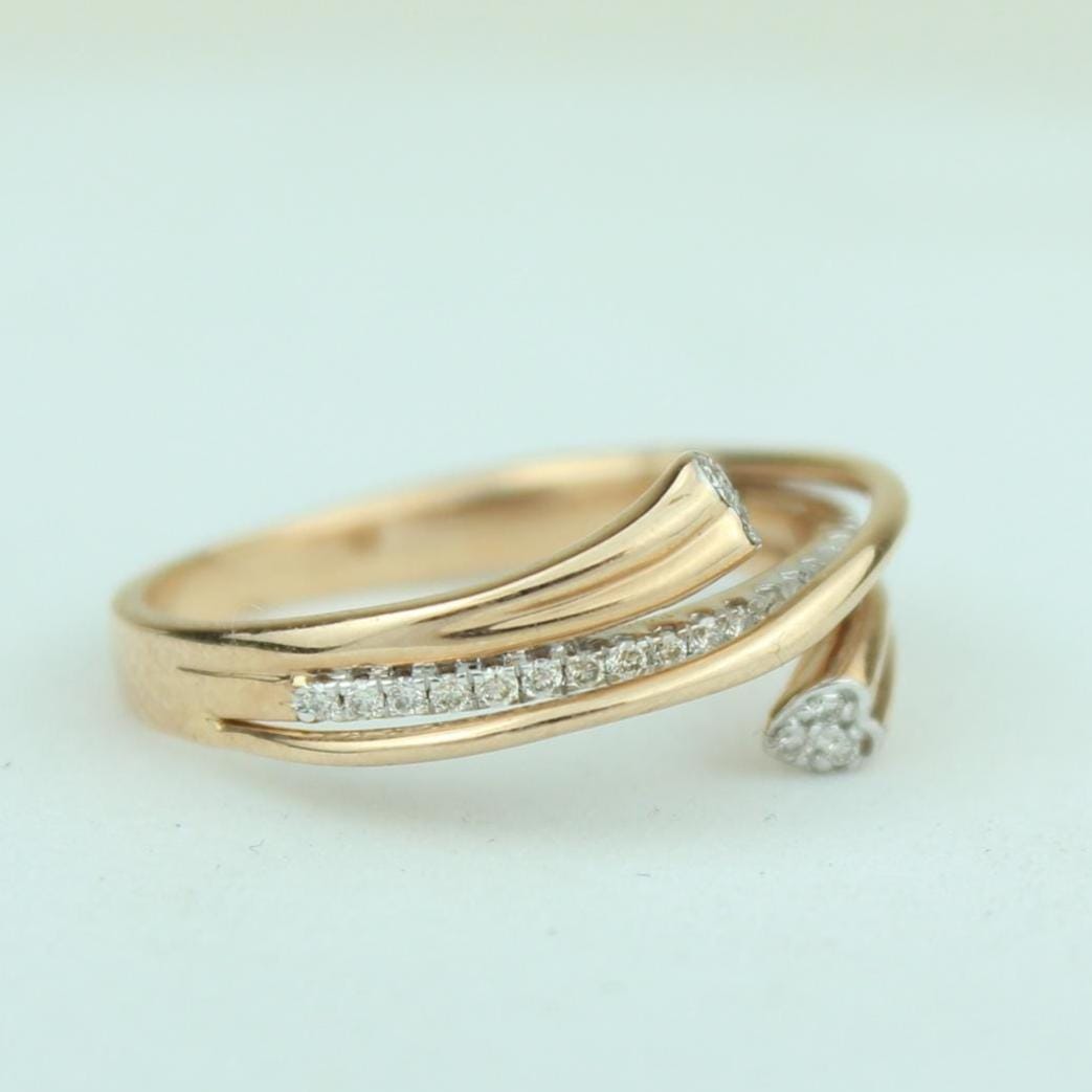 Diamond Ring in 14K Solid Gold , Natural Diamonds, , Everyday Jewelry Ready To Ship, Women&#39;s Day Gift