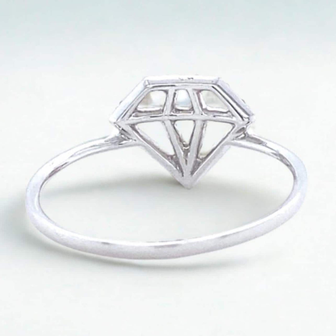 Diamond Ring, 14k Solid Gold, Natural Diamonds, Everyday Stackable Jewelry, Minimalistic Geometric Ring, Ready To Ship