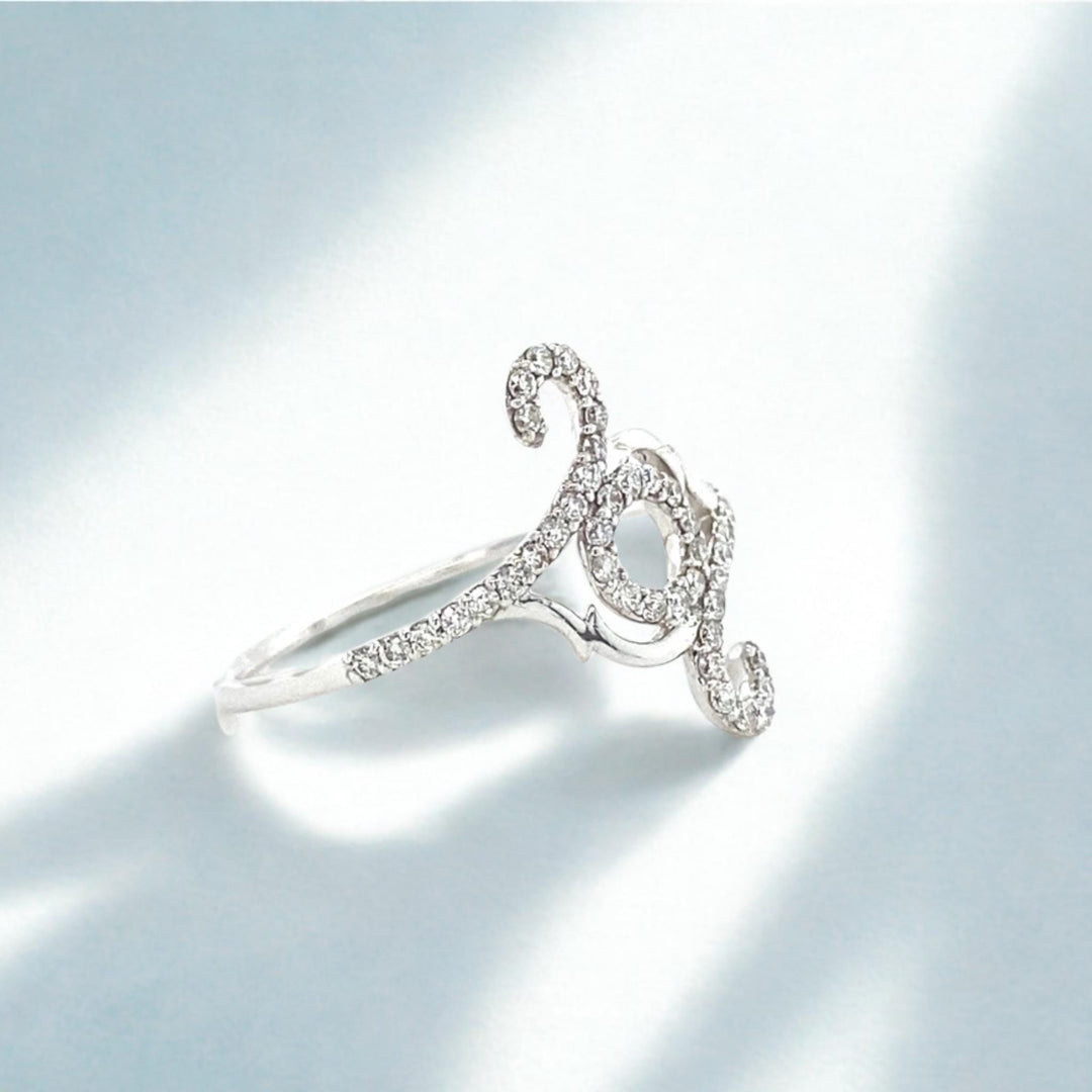 Diamond Rings, Floral And Vines Diamond Ring, 14k Solid Gold, Natural Diamonds, Stackable Rings, Ready To Ship, Women&#39;s Day Gift