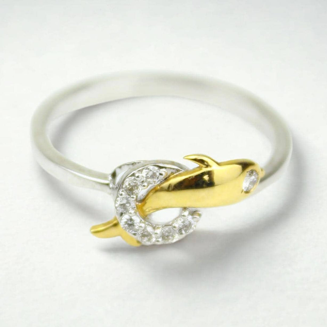 Dolphin Diamond Ring, 14k Solid Gold Fish Ring, Natural Diamonds, Everyday Diamond Jewelry, Ready To Ship, Women&#39;s Day Gift