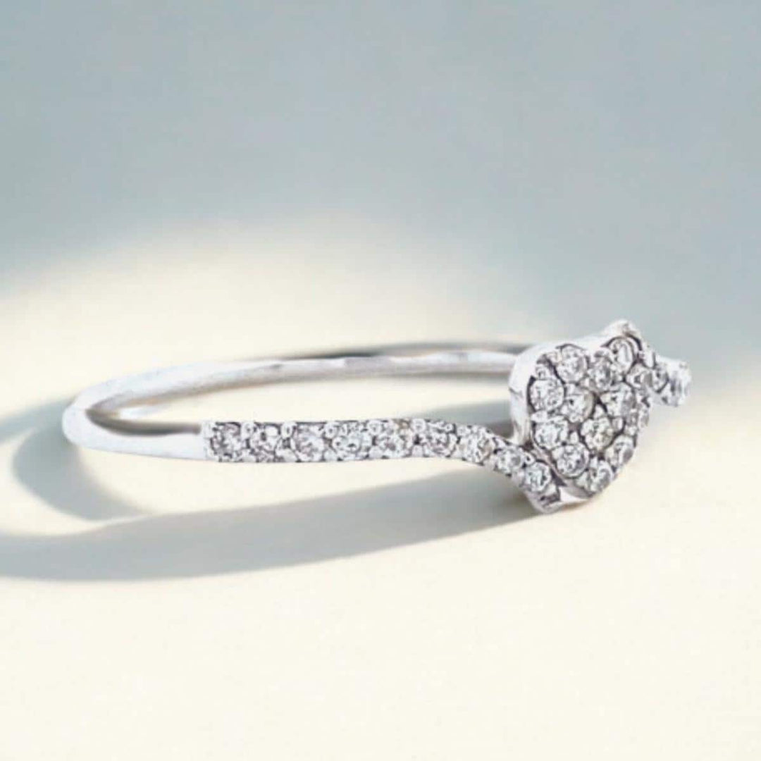 Heart Diamond Ring, 14k Solid Gold, Natural Diamonds, Proposal Ring, , Everyday Jewelry, Ready To Ship, Women's Day Gift
