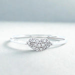 Load image into Gallery viewer, Heart Diamond Ring, 14k Solid Gold, Natural Diamonds, Proposal Ring, Everyday Wear Stackable Jewelry, Ready To Ship, Women's Day Gift
