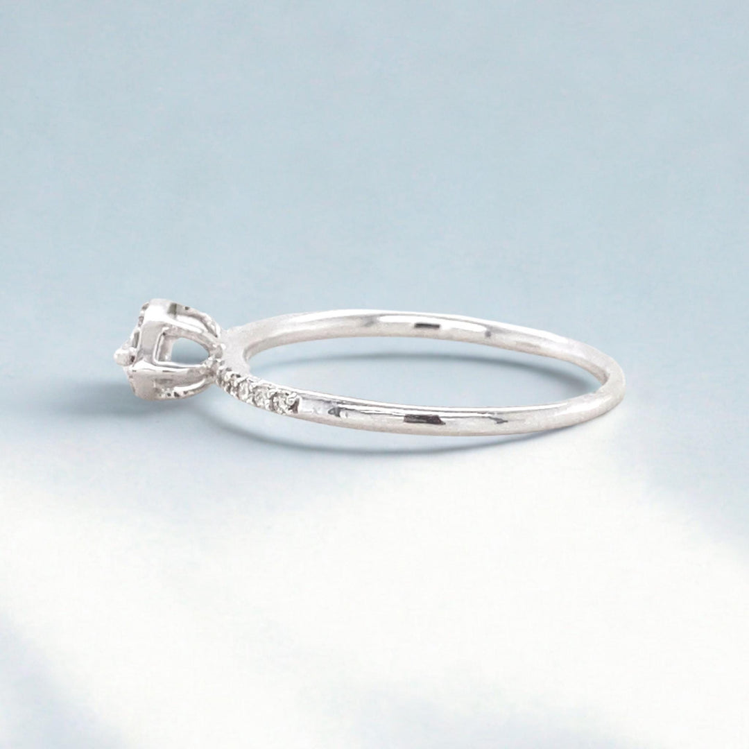 Marquise Natural Diamond Proposal Ring; 14K Solid Gold Halo Stackable Jewellery, Certified Jewelry, Ready To Ship