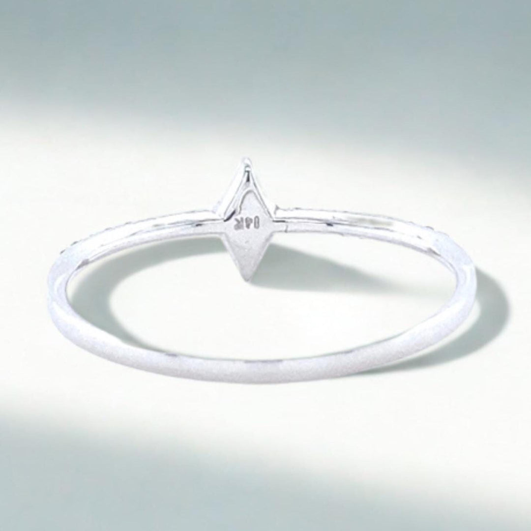 Rhombus Diamond Ring, 14k Solid Gold, Natural Diamonds, Stackable Ring, Everyday Geometric Jewelry, Ready To Ship, Women&#39;s Day Gift