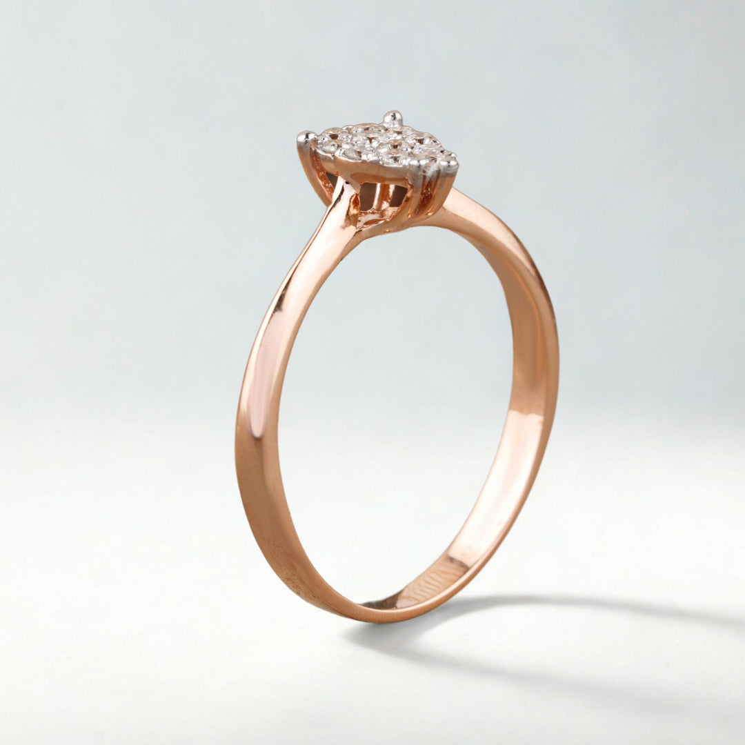 Teardrop Diamonds Ring, 14k Solid Gold, Natural Diamonds, Everyday Statement Jewelry, Minimalist Jewelry, Ready To Ship