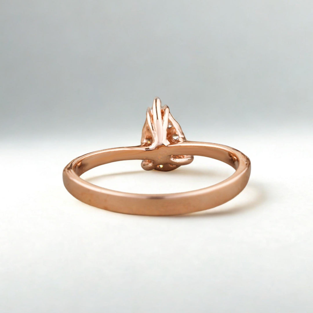 Teardrop Diamonds Ring, 14k Solid Gold, Natural Diamonds, Everyday Statement Jewelry, Minimalist Jewelry, Ready To Ship