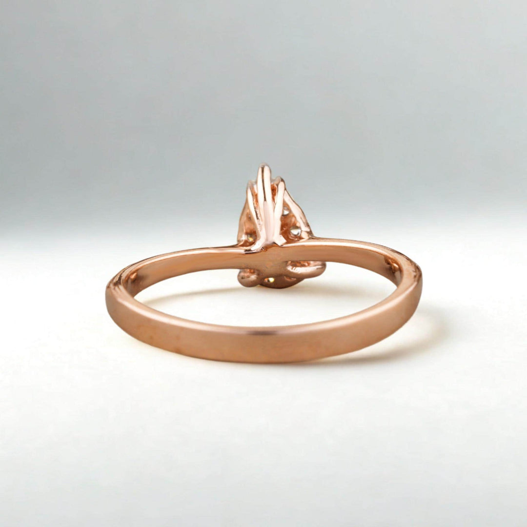 Teardrop Diamonds Ring, 14k Solid Gold, Natural Diamonds, Everyday Statement Jewelry, Minimalist Jewelry, Ready To Ship