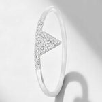 Load image into Gallery viewer, Triangle Diamond Ring, 14k Solid Gold, Natural Diamonds, Stackable Minimalist Ring, Everyday Geometric Jewelry, Certified Jewelry
