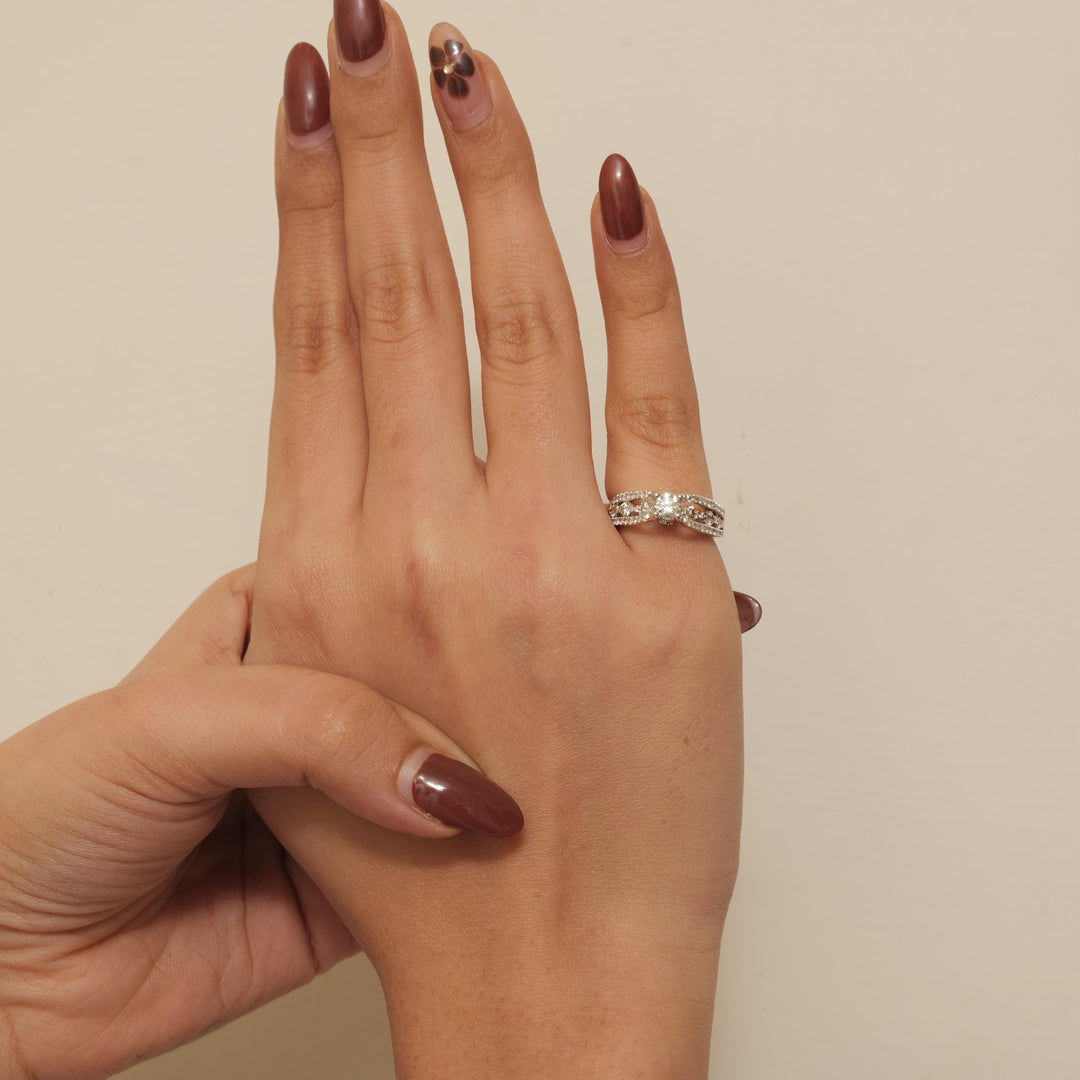 Solitaire Engagement ring, 14k Solid Gold, Natural Diamonds, Two-Toned Ring, Bridal Jewelry, Promise Ring, Wedding Diamond Band