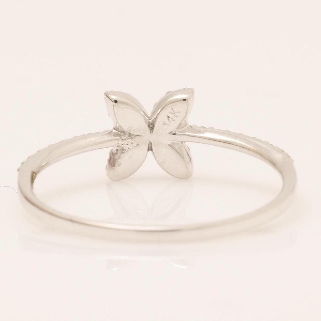 Butterfly Diamond Ring, 14k Solid Gold, IGI Certified, Natural Diamonds, Everyday Stackable Rings, Minimalist Jewelry, Gift for Her