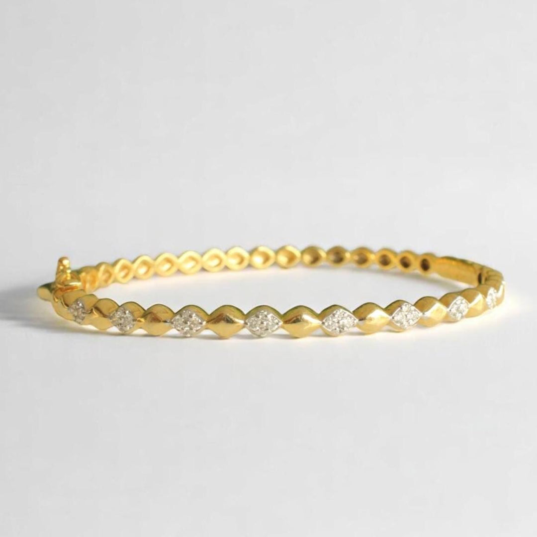 Bubble Drop design bangle bracelet, 14k Solid Gold, Natural Diamonds, Ready To Ship, Women&#39;s Day Gift