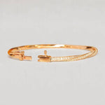 Load image into Gallery viewer, Diamond Cuff Bracelet In 14k Solid Gold, Twisted Sleek Bracelet With Natural Diamonds, Ready To Ship, Women&#39;s Day Gift
