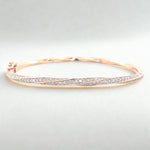 Load image into Gallery viewer, Diamond Cuff Bracelet In 14k Solid Gold, Twisted Sleek Bracelet With Natural Diamonds, Ready To Ship, Women&#39;s Day Gift
