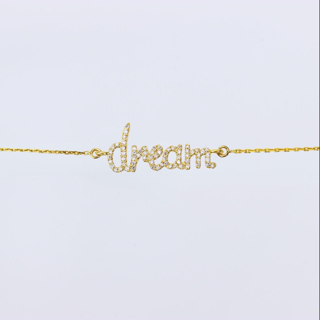 Dream Chain Diamond Bracelet, 14k Gold, Natural Diamonds,  Inspirational Jewelry, Handcrafted Jewelry, Ready To Ship, Women&#39;s Day Gift