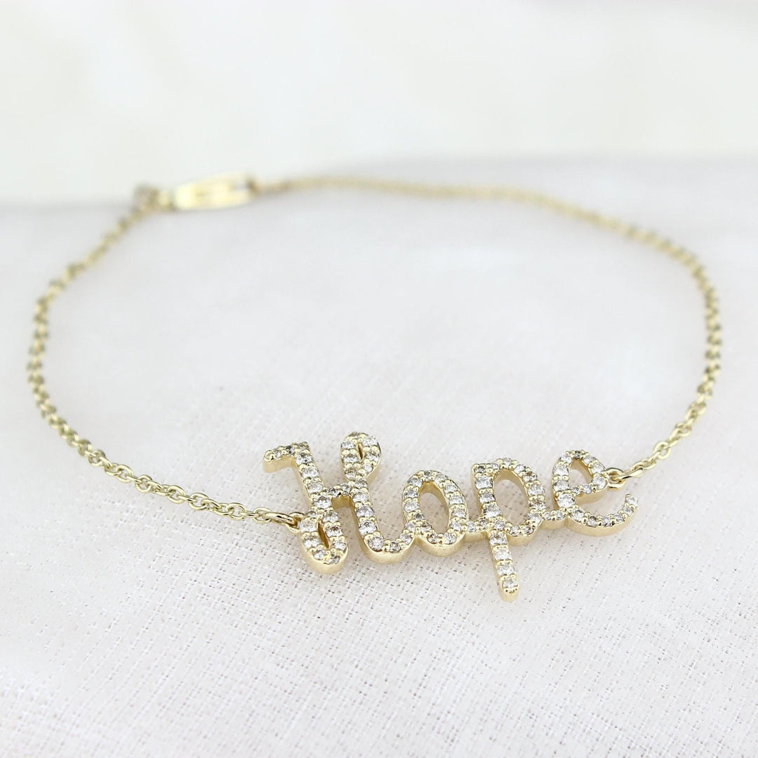 Hope Diamond Bracelet, 14k Solid Gold, Natural Diamonds, Affirmation Jewelry, Everyday Handcrafted Jewelry, Ready To Ship, Women&#39;s Day Gift