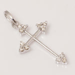 Load image into Gallery viewer, Arrow Cross Diamond Pendant, 14k Solid Gold, Natural Diamonds, IGI Certified, Spiritual Adjustable Necklace, Everyday Jewelry, Gift For Her
