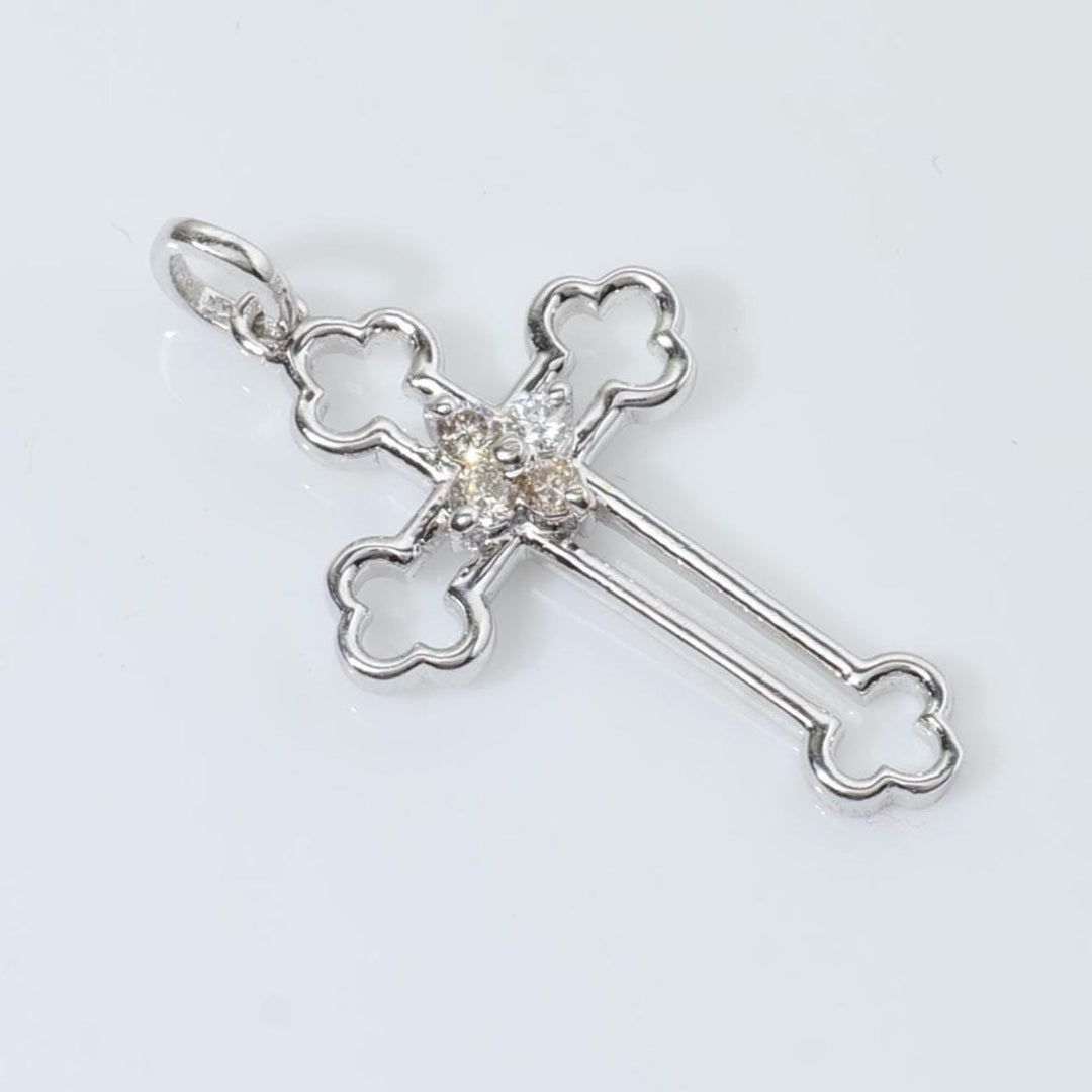 Floral Cross Diamond Pendant, 14k Solid Gold, Natural Diamonds, IGI Certified, Religious Adjustable Necklace, Everyday Jewelry, Gift for Her
