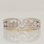 Load image into Gallery viewer, Solitaire Engagement ring, 14k Solid Gold, Natural Diamonds, Two-Toned Ring, Bridal Jewelry, Promise Ring, Wedding Diamond Band
