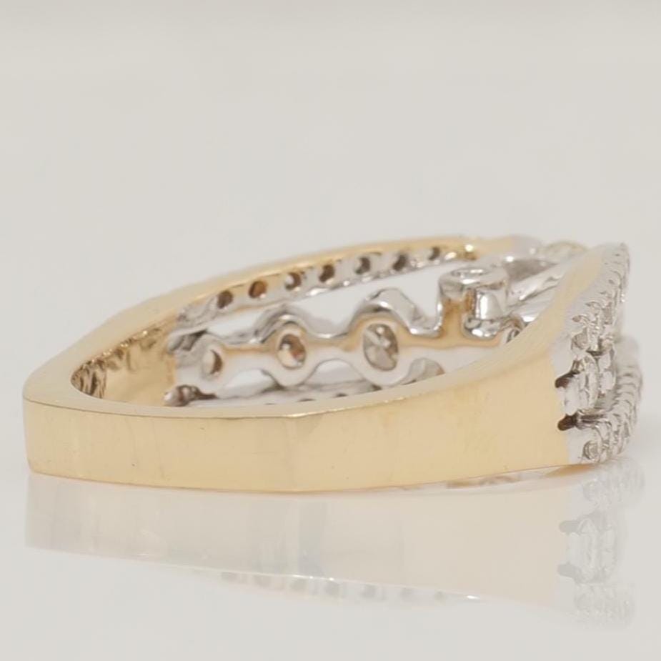 Solitaire Engagement ring, 14k Solid Gold, Natural Diamonds, Two-Toned Ring, Bridal Jewelry, Promise Ring, Wedding Diamond Band