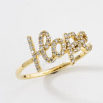 Load image into Gallery viewer, Hope Diamond Ring, 14kt Solid Gold, Natural Diamonds, Statement Word Ring, Affirmation Jewelry, Inspirational Jewelry, Ready To Ship
