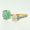 Load image into Gallery viewer, Oval Emerald Diamond Ring, 14k Solid Gold, Natural Diamond, Two Tone Statement Jewelry, Open Cuff Band, Cocktail Gemstone Ring
