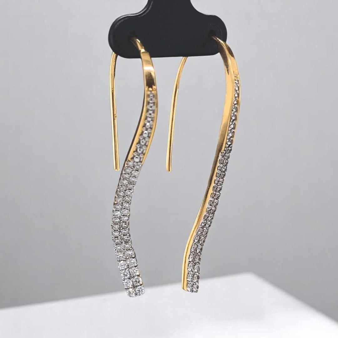 Diamond Dangle Earrings in 14k Solid Gold, Bridal Earrings, Natural Diamonds,  Gift for Ready To Ship, Women&#39;s Day Gift