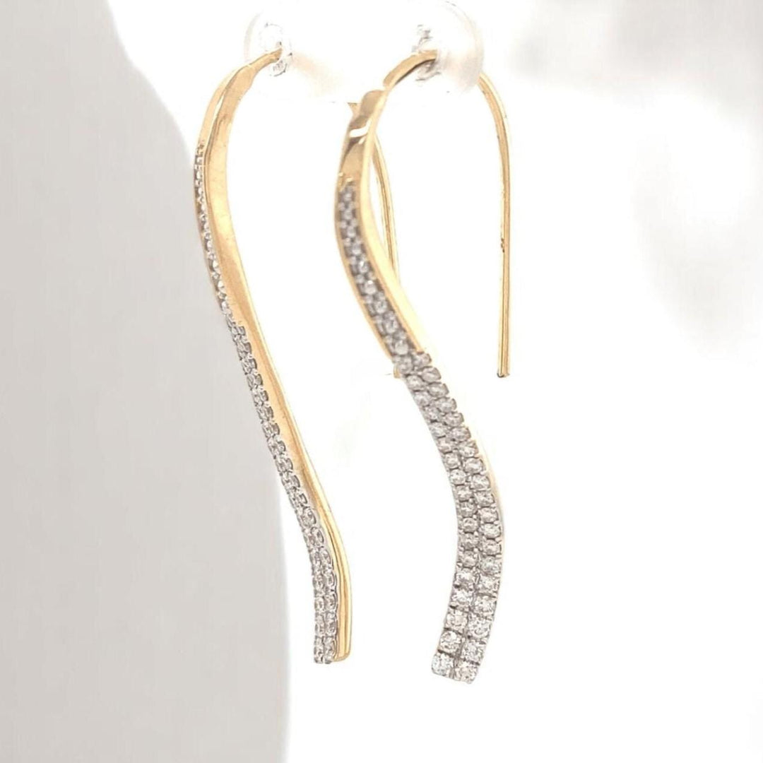 Diamond Dangle Earrings in 14k Solid Gold, Bridal Earrings, Natural Diamonds,  Gift for Ready To Ship, Women&#39;s Day Gift