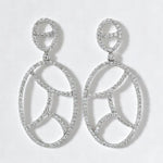 Load image into Gallery viewer, Oval Natural Diamond Drop Earrings: 14k Solid Gold Geometric Dangle Jewellery, Certified Jewelry
