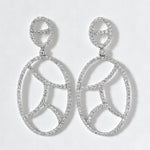 Load image into Gallery viewer, Geometric Oval Natural Diamond Drop Earrings: 14k Solid Gold, HRD Certification, Ready To Ship
