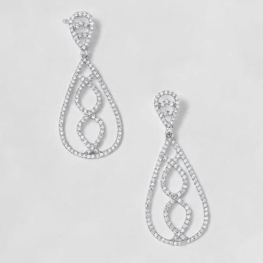 Dangle Diamond Earrings In 14k Solid Gold, Teardrop Chandelier Earrings With Natural Diamonds, Ready To Ship, Women&#39;s Day Gift
