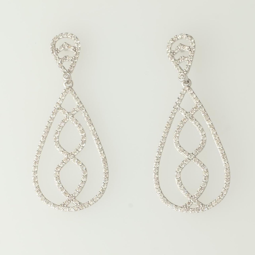 Dangle Diamond Earrings In 14k Solid Gold, Teardrop Chandelier Earrings With Natural Diamonds, Ready To Ship, Women&#39;s Day Gift