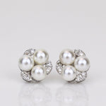 Load image into Gallery viewer, Pearl Stud Diamond Earrings In 14kt Solid Gold, Gemstone Earrings With Natural Diamonds, Ready To Ship, Women&#39;s Day Gift
