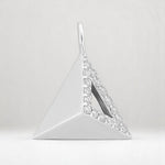 Load image into Gallery viewer, Pyramid Diamond Charm Pendant, 14k Solid Gold, Natural Diamonds, Geometric Triangle Charm, Stackable Jewelry With Adjustable Chain
