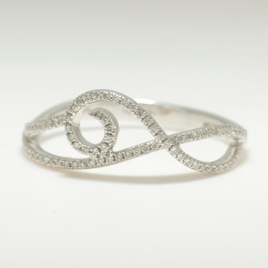 Infinity Loop Diamond Ring, 14k Solid Gold, Natural Diamonds, Stackable Band Ring, Everyday Minimalist Jewelry