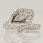 Load image into Gallery viewer, Leaf Natural Diamond Ring: 14k Solid Gold Wrap Around Jewellery, Certified Jewelry
