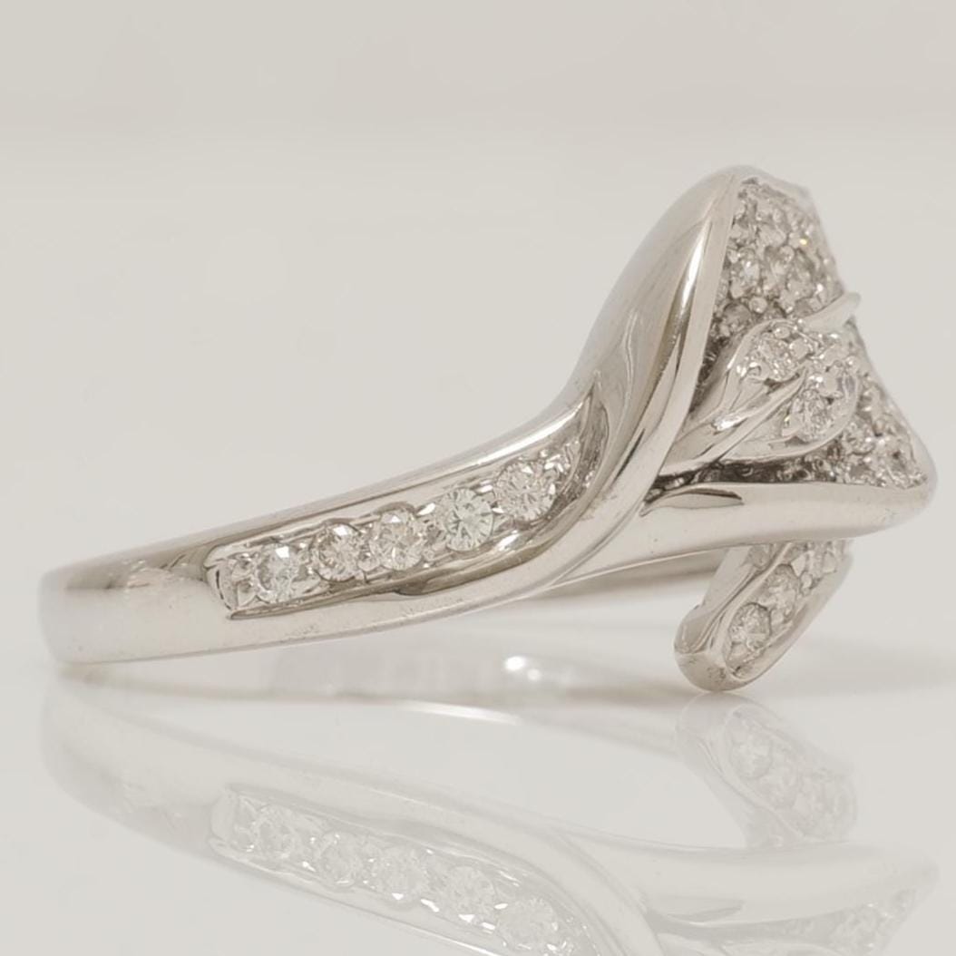 Leaf Diamond Ring, 14k Solid Gold, Natural Diamonds, Wrap Around Ring, Everyday Diamond Ring, Statement Ring, Gift for Her